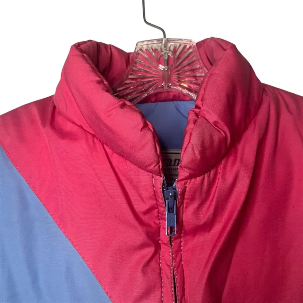Vintage DiTrani Designs Colorblock Puffer Vest Down Fill Made in Canada Sz 8